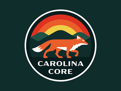 Carolina Core FC badge carolina club core crest football fox logo north carolina soccer sunset triad