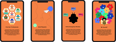 Honeycomb Hair - Onboarding Screens appdesign graphicdesign illustrator ui ux