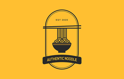 Modern and minimalist logo for Noodle brand authentic badge branding business chinese chopstick design logo mie minimalist modern noodle traditional