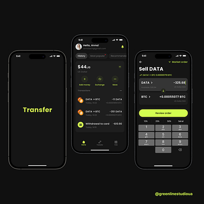 Transfer Application app design mobile ui