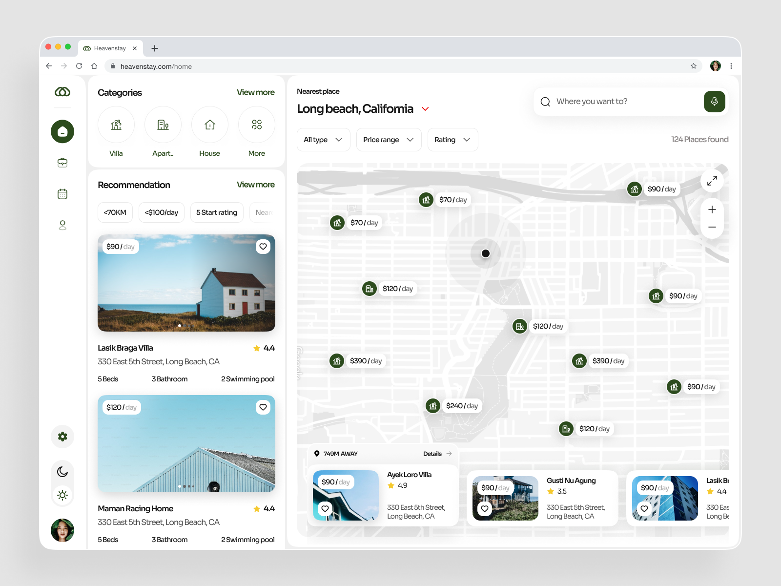 Dashboard Real Estate animation branding dashboard design graphic design home illustration landing page listing logo real estate renting ui uidesign ux uxdesign villa web web app website