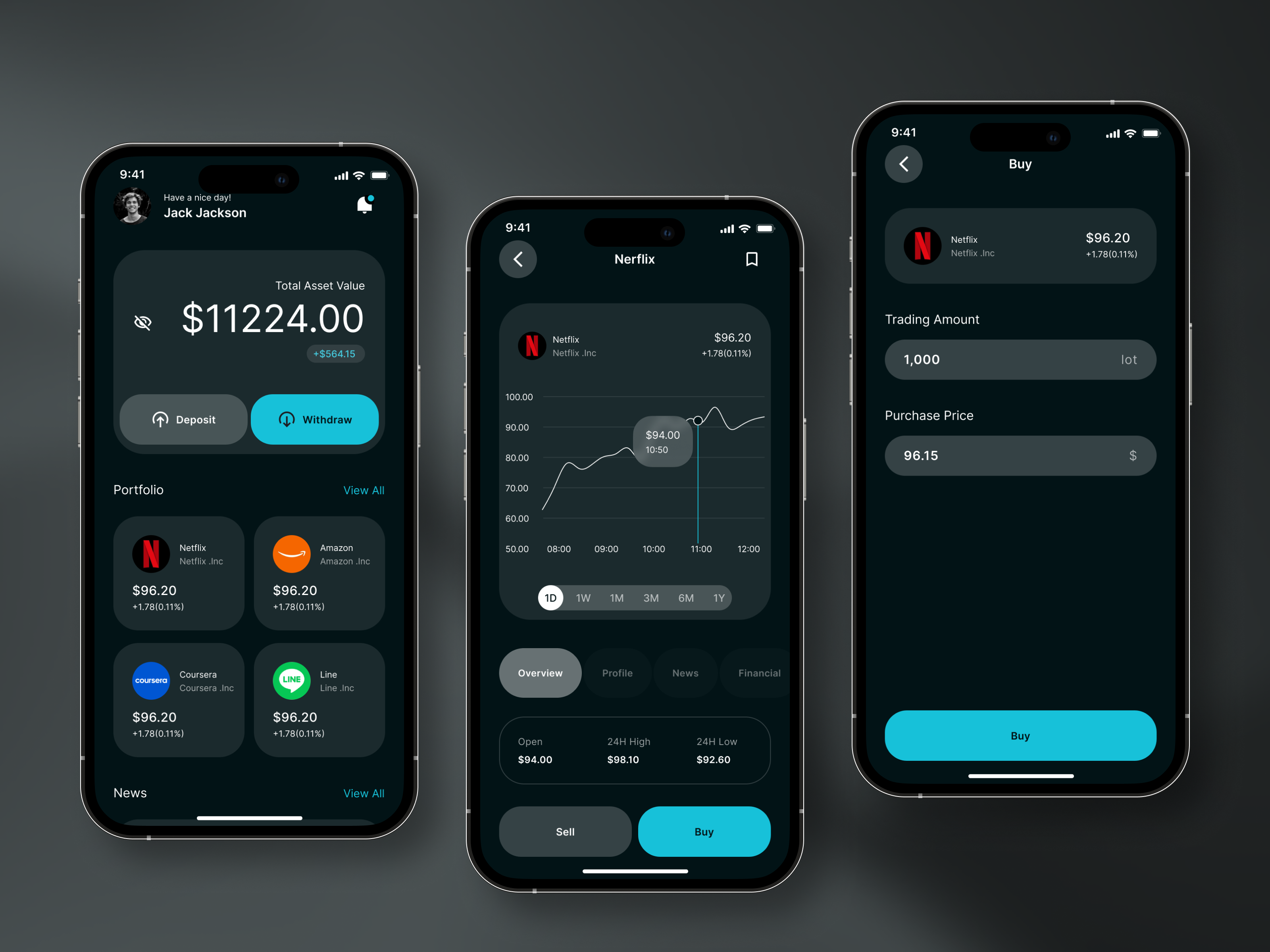 STOCKMATE｜Stock Trading App blue branding clean color concept dark design fintech logo mobile stock trading ui user interface ux