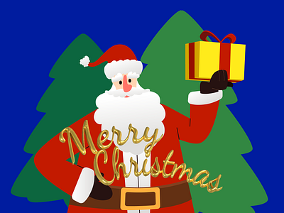 Here's your gift! 2d 2d illustration illustration illustrator ipad merry christmas santa claus