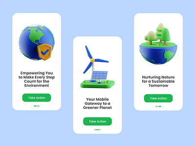 Environment 3D Icon 3d blue earth energy environment graphic design green icon illustration mobile renewable screen solar panel sustainable ui windmill