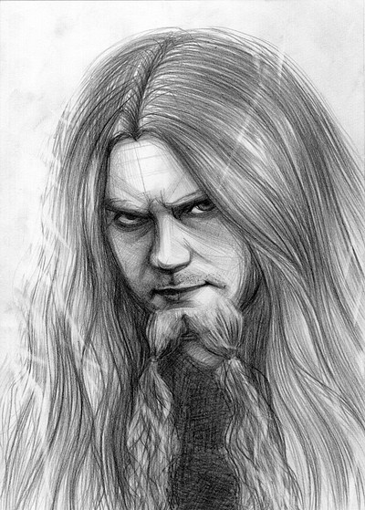 Portrait Study: Marco Hietala character drawing illustration marco hietala metal nightwish pencil pencil drawing portrait portrait study singer sketch