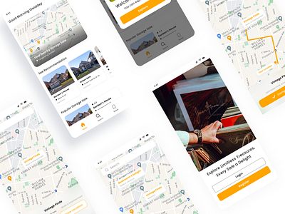 Garage Sale Finder App design garage sale maps ui ux white