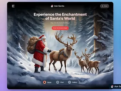 Ask Santa AI Chat ai ai tool animation artificial chat hero illustration interface landing page messenger product product design saas software talk ui ux web website