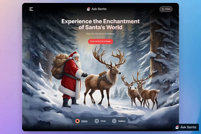 Ask Santa AI Chat ai ai tool animation artificial chat hero illustration interface landing page messenger product product design saas software talk ui ux web website