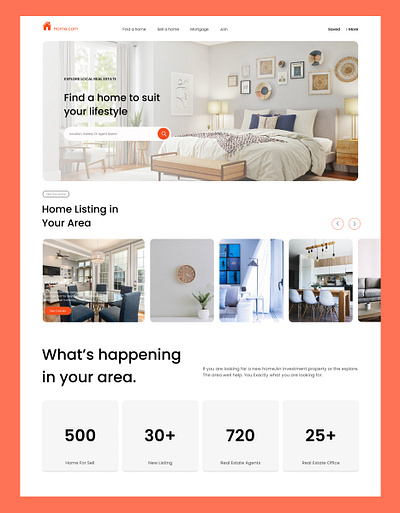 Real-estate Website Design branding home realestate ui ux webdesign