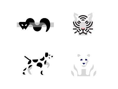 Animal Logos / Behance animal behance bold branding design dog geometric logo logodesign modern polar bear snake tiger