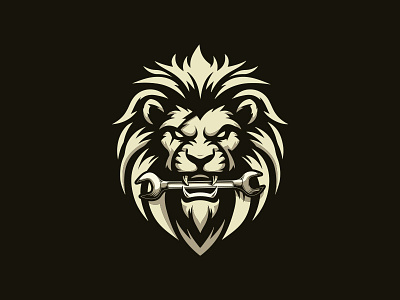 Lion and a Wrench branding creative creative logo creative logo design design illustration logo design modern playful logo