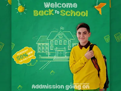 Educational banner - Social media post abdulhsaimon ads asvertising back to school backtoschool educational facebook instagram marketing post poster social media