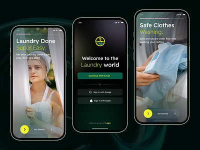 Swiftwash: Mobile App UI - On-Demand Laundry Services custom design digitallaundry drycleaning elaundrysolutions laundry service mobile app design onlinelaundry orbix studio order techlaundry