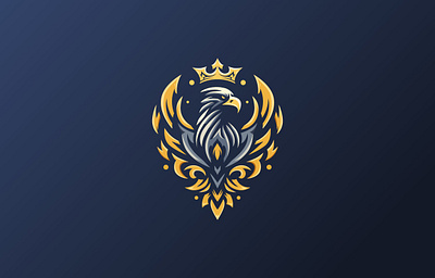 Royale Eagle Ornament Logo branding eagle elegant falcon logo oranment royale