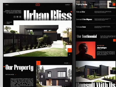 Heim - Real Estate Company Landing Page Website architecture bold building company dark design house landing page portfolio property real estate residence ui ux web web design website website design