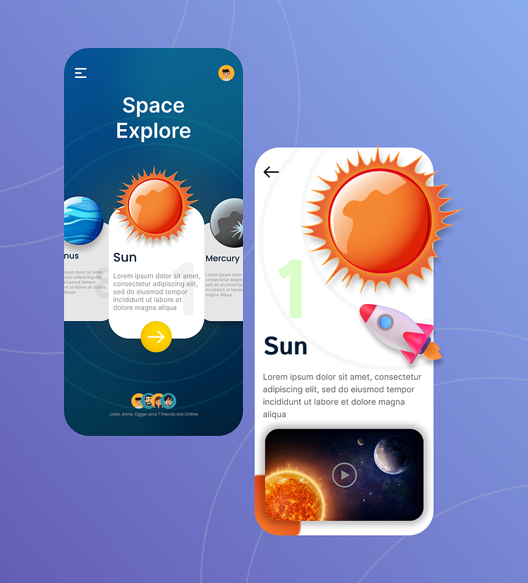 Solar System App UI design Space Explore app UI with Figma by Sync on Dribbble