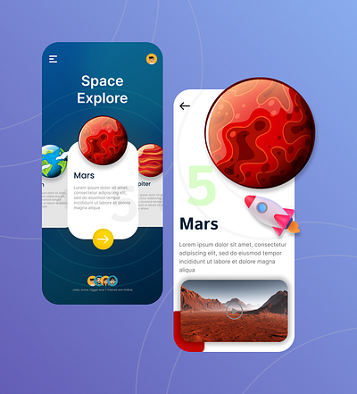Solar System App UI design | Space Explore app UI with Figma 3d android app app design branding design figma graphic design illustration logo motion graphics ui