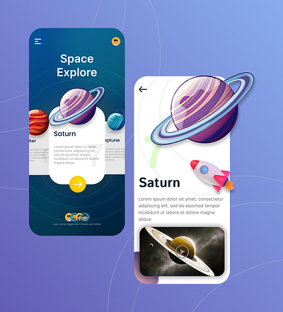 Solar System App UI design | Space Explore app UI with Figma 3d android app app design branding clean ui design figma graphic design illustration motion graphics ui