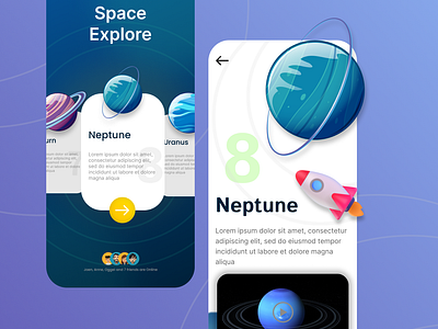 Solar System App UI design | Space Explore app UI with Figma 3d android app app design branding clean ui design figma graphic design illustration innovative app ui logo minimal solar app ui space app ui