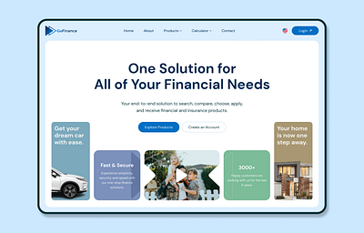 GoFinance - Finance website Ui design animation app appdesign bank website banking branding consultancy design finance graphic design loan motion graphics trading ui uiux design ux web web design website