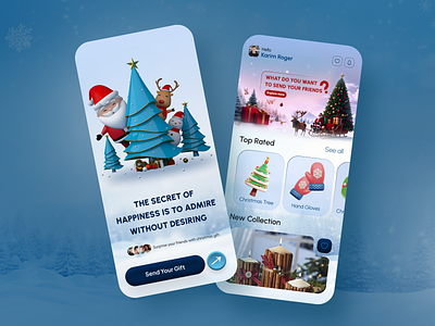 Christmas Shopping App app design app development app ui christmas app christmas app design christmas application christmas design christmas eve holiday mobile mobile app design new year santa snow ui winter xmas