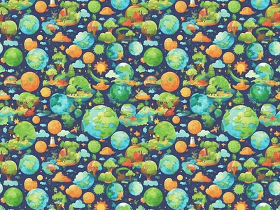 EcoTile Pattern ai eco generative illustration moregraphics pattern planet tile