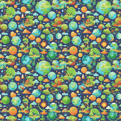 EcoTile Pattern ai eco generative illustration moregraphics pattern planet tile