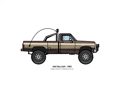 980s GMC K-2500 picup auto automobile branding car design drive engine fast graphic design icon icon set illustration logo movie pickup tv show van vector vehicle