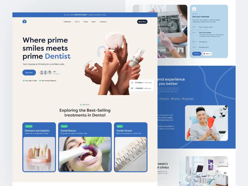 Modern Dental Clinic Website Design for Enhanced User Experience