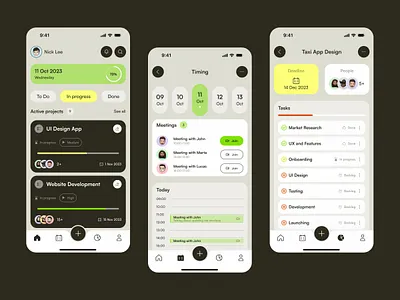Project Management Mobile App agenda analysts calendar cards dashboard management mobile mobile app planning platform product design project management projects software task app team ui ui design ux workflow