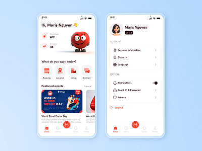 Blood Donation app blood donation ui