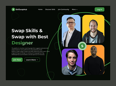 SkillSwapHub Hero Section ui