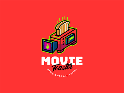 Movie Production Cartoon Logo cartoon cartoon logo illustration logo mascot movie movie logo movie production play toast