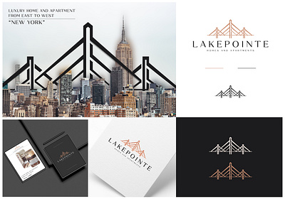 Lakepointe Brand identity 3d app bill board branding city creative logo design elegant logo graphic design logo luxury mock up new york real estate real estate logo realtor ui usa vector