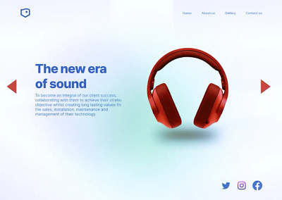 Landing page and slide for a head phone ui