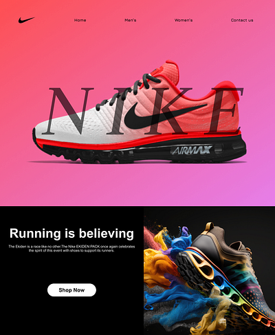 Nike Webpage redesign branding graphic design ui uiux web design