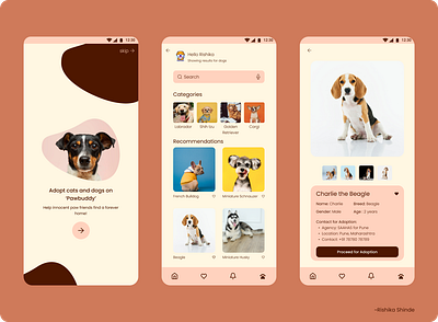 Pet Adoption Mobile App UI app mobileapp petadoption pets ui ux