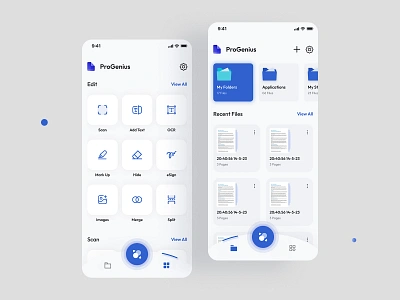 ProGenius | PDF Scanner App app app design application design design system document scanner app file scanner app interface mobile mockup pdf scanner app portfolio productivity app project scan scanning app ui ui design uikit uiux