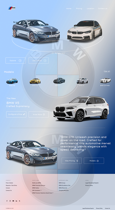 BMW Web design adobe xd animation figma graphic design ui uiux website design