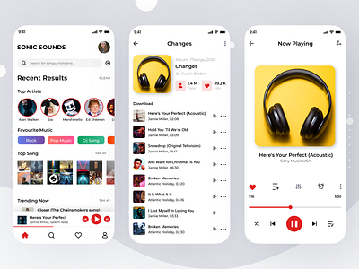 Music Player app development app interface app prototype audio controls audio player equalizer figma interactive design media player mobile app design mobile ux music discovery music player app playlist management responsive design song navigation trendy ui ui design user interface uxui design