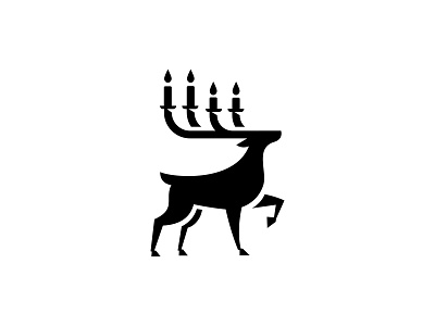 Rudolf alex seciu animal logo candle logo deer logo horns norns logo