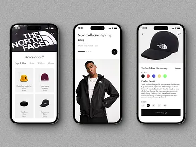 The North Face - Fashion Store App black ecommerce ap fashion fashion store figma lifestyle mobileapp modern ui productdesign store ui uidesign uiux userexperience uxdesign wears white