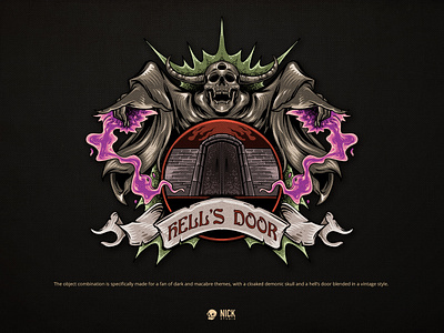 Hell's Door branding design graphic design hand drawing hand drawn illustration logo ui vintage vintage logo