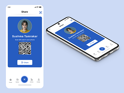 Share Profile | QR animation mobile share profile ui ux vector