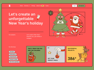 New Year's holiday 2024 2024 brutalism design graphic design holiday minimalism neobrutalism newyear ui новыйгод