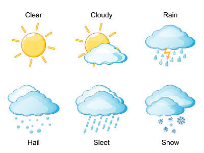 The weather. Set icons graphic design logo snow