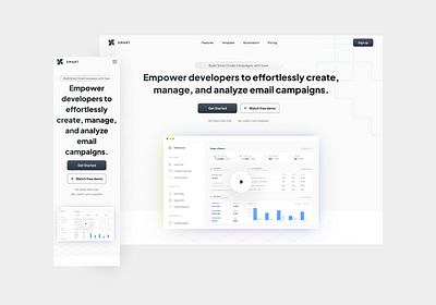 Smart Saas Landing Page design designs developer minimals saas saasdesigns ui