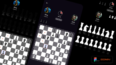 ♟️ Chess Mobile UI/UX by econev app branding chess design econev evgheniiconev figma game graphic design illustration lizzardlab logo ui ux vector