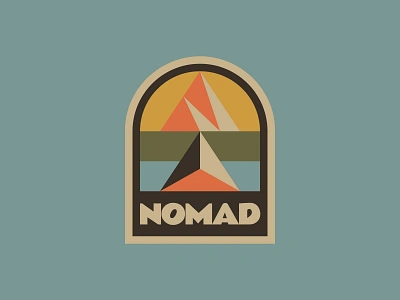 Nomad badge camp compass emblem hiking logo mountain outdoor retro simple