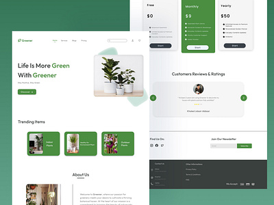 Plant website landing page environment figma garden graphic design green landing page plant ui web design